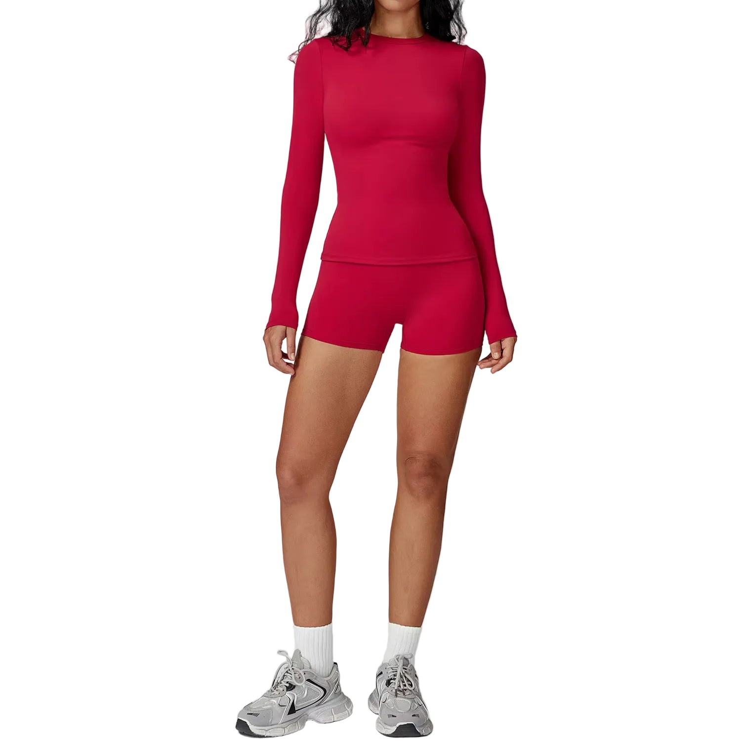 Ensemble de yoga évasé Sculpt sans coutures – Haut court à manches longues et leggings évasés taille haute (Copie)