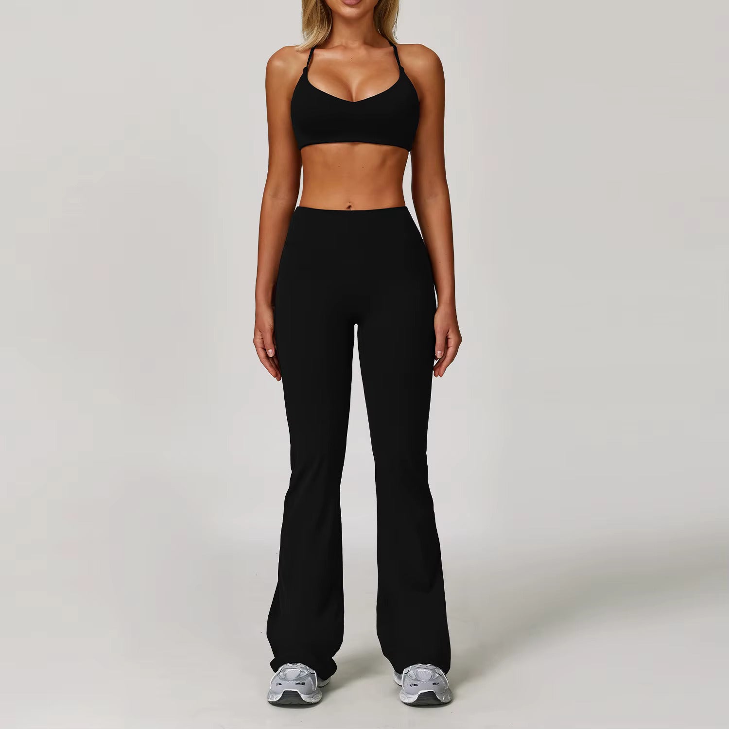 Seamless Sculpt Flare Set – Sports Bra & High-Waist Flared Leggingsv