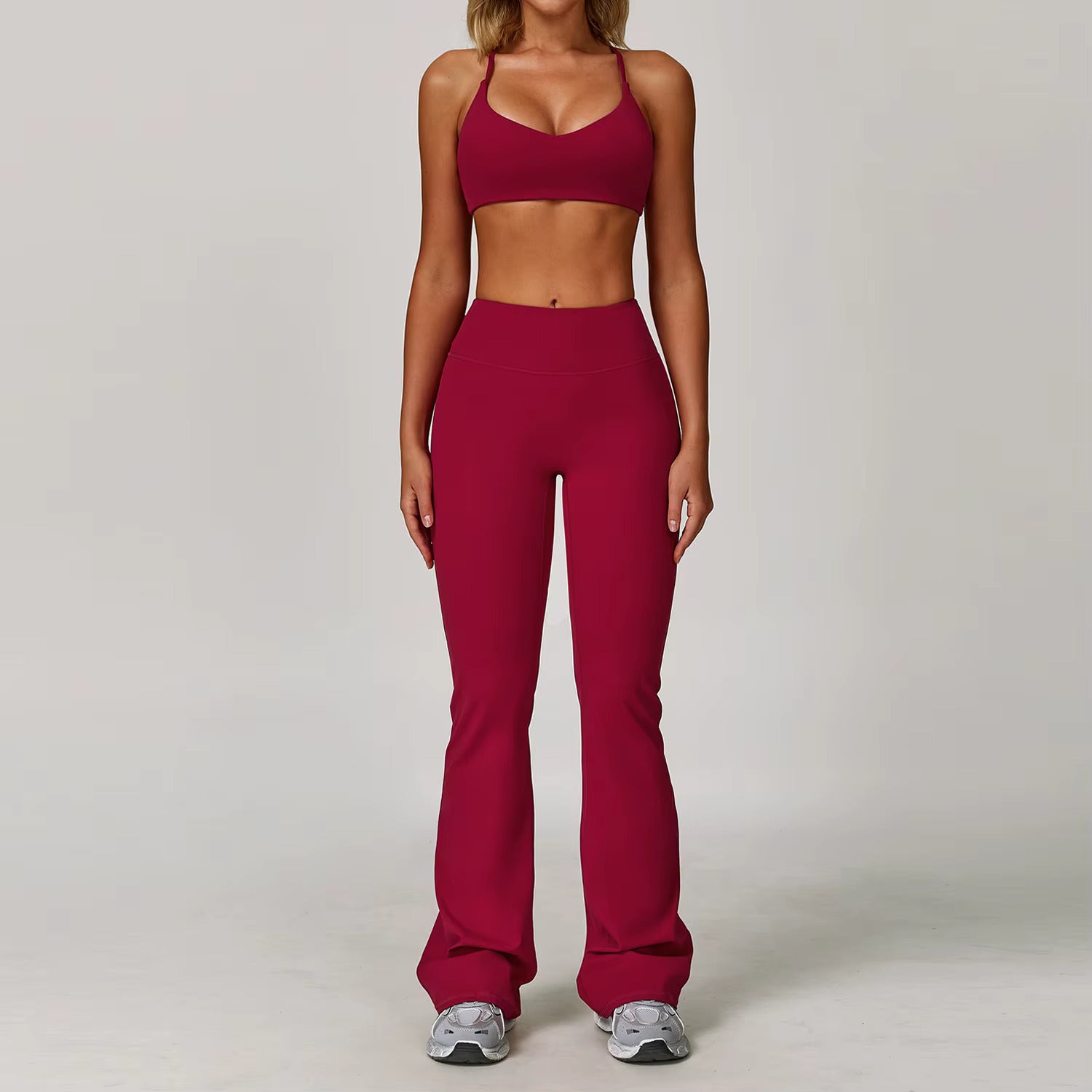 Seamless Sculpt Flare Set – Sports Bra & High-Waist Flared Leggingsv