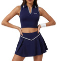 EVE Sculpt Tennis Set – Polo Crop Top & High-Waist Pleated Skirt