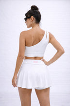 EVE One-Shoulder Tennis Set – Asymmetric Sports Bra & High-Waist Skirt