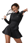 Ensemble robe de tennis EVE Sculpt – Veste zippée à manches longues et jupe plissée