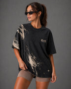 EVE Motion Beige Graphic Oversized Tee - Relaxed Performance Fit