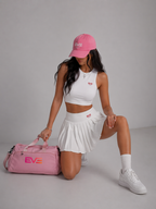 EVE PEACH Tennis Skirt Set – Sports Bra & High-Waist Pleated Skirt
