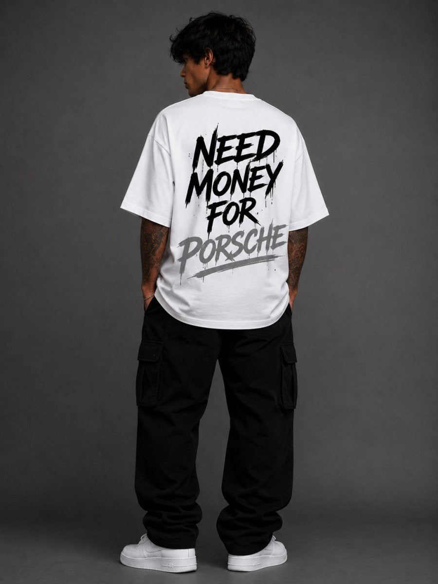 EVE Men Need Money For Porsche Oversized Tee - EVEPEACH