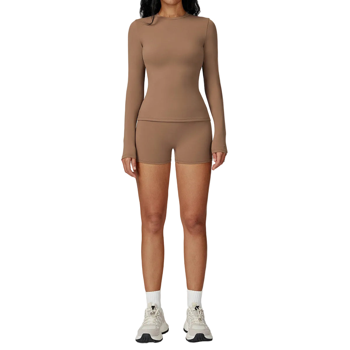 Ensemble de yoga évasé Sculpt sans coutures – Haut court à manches longues et leggings évasés taille haute (Copie)